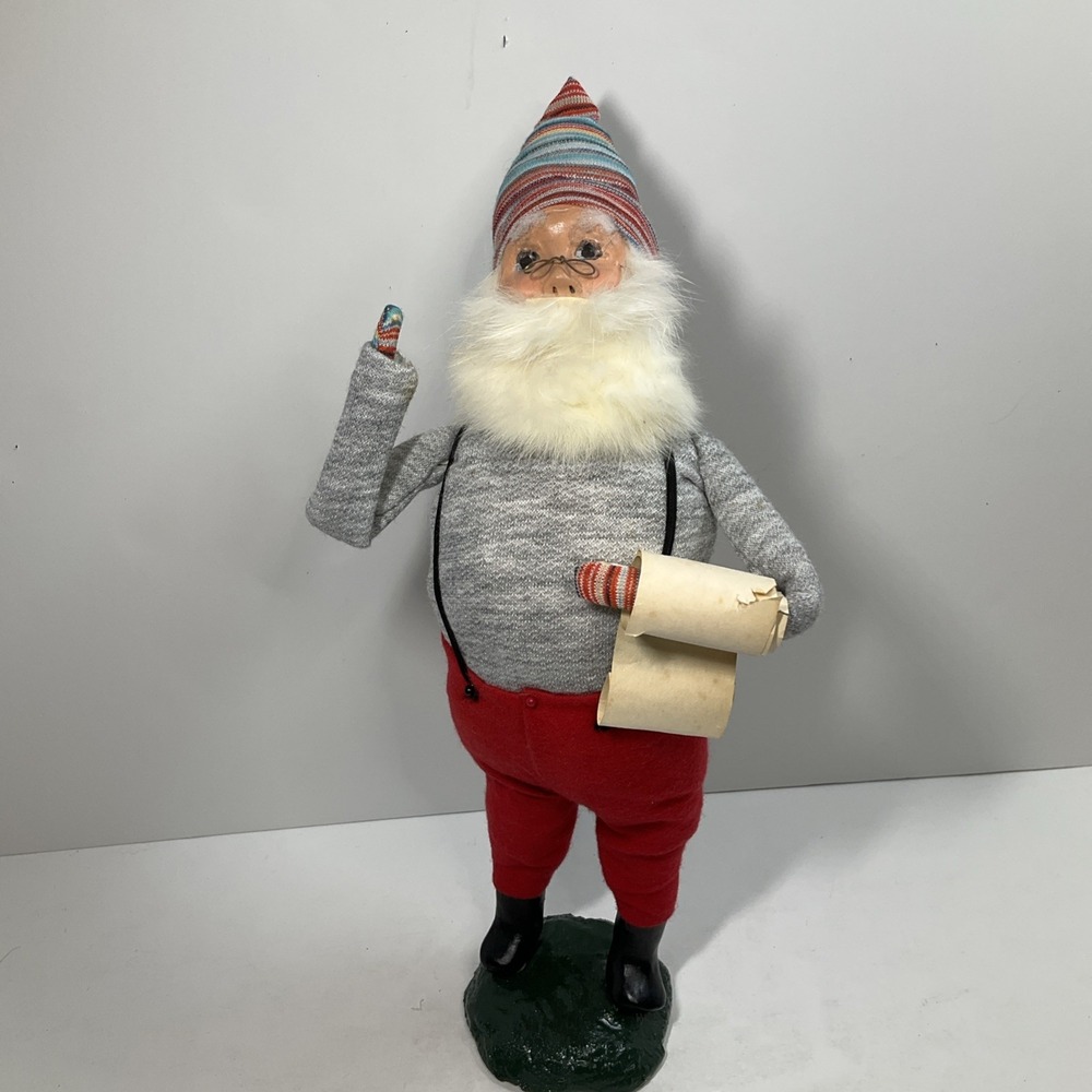 Byers Santa Claus With His Naughty/ Nice Christmas‎ List 1983 Bumpy Base Signed